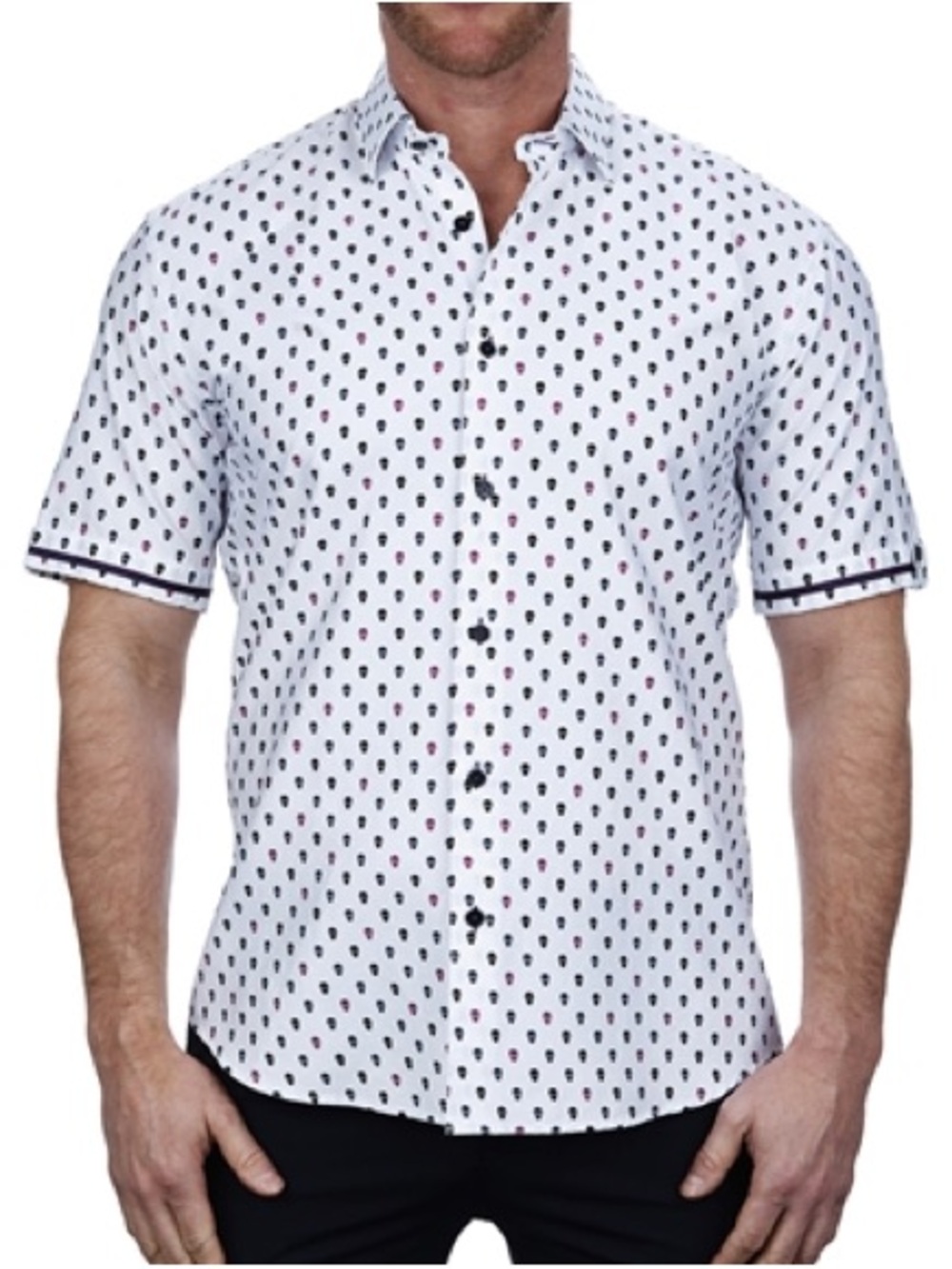 Maceoo Short Sleeve Mentality Collection Galileo Multi-Skull White Large